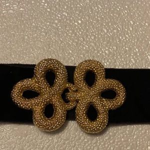 Vintage stretch belt with gold buckle